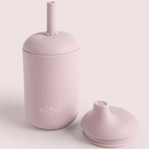 Biberón silicona 2 tetinas +6M rosa 