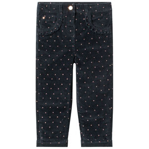 Pantalón de terciopelo con forro polar y estampado gráfico 