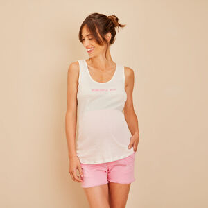 Camiseta sin mangas de embarazo y lactancia efecto acanalado 