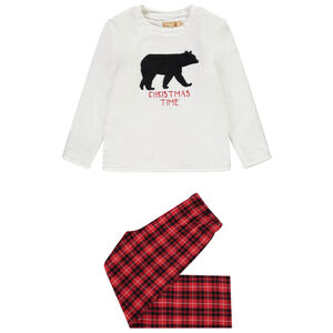 Pijama de 2 piezas con camiseta en sherpa con parche bordado + pantalón en franela para niño Main Pijama de 2 piezas con camiseta en sherpa con parche bordado + pantalón en franela para niño