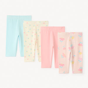 Conjunto de 4 bóxer lisos y estampados para niña bebé 