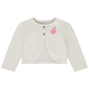 Chaleco de punto con bordado de manzana para bebé niña 