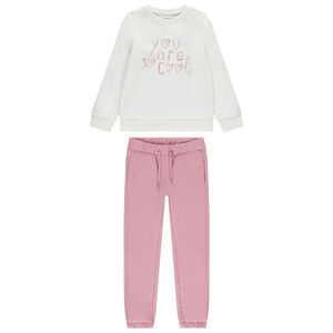 Conjunto de jogging de felpa estampado para niña 
