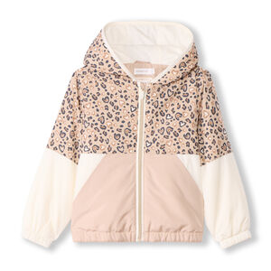 Coupe-vent rétro imprimé cœurs léopards pour fille  Main Coupe-vent rétro imprimé cœurs léopards pour fille