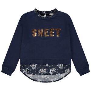 Sudadera efecto 2 en 1 con lentejuelas mágicas para niña 