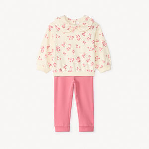 Conjunto de chándal con estampado de flores para bebé niña 