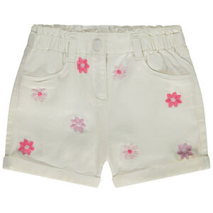 Short vaquero con bordados de margaritas para niña  Main Short vaquero con bordados de margaritas para niña