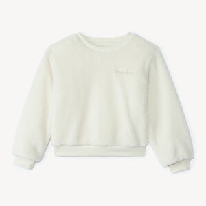 Sudadera oversize de sherpa con efecto de piel de borrego para niña 