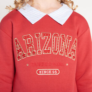 Vestido de molleton fantasía con cuello de camisa para niña 