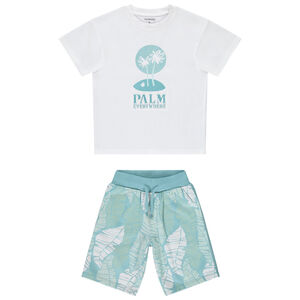 Conjunto de 2 piezas con estampado de palmeras para niño 