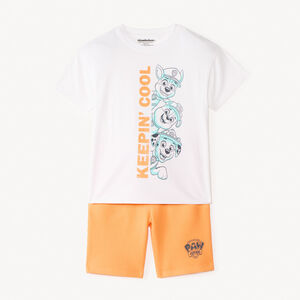 Conjunto de 2 piezas camiseta + pantalones cortos Patrulla Canina para niño. 