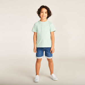 Camiseta de manga corta lisa con bolsillo para niño 