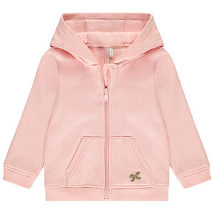 Gilet de felpa con bordado de mariposa para niña. 