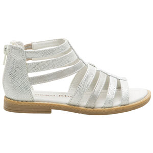 Sandalias texturizadas plateadas con cierre de cremallera para niña 