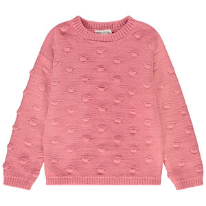 Pull oversize en tricot fantaisie uni pour fille 