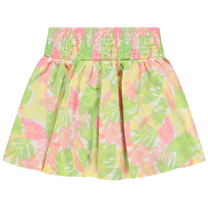 Falda de punto jersey con cintura smock niña 