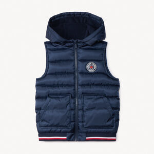 Chaleco acolchado con capucha y goma para niño 