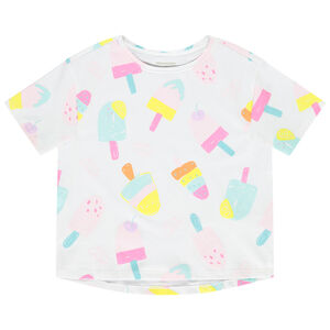 Camiseta de manga corta con estampado fantasía niña 