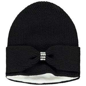 Conjunto de punto con gorro + snood con strass para niña. 