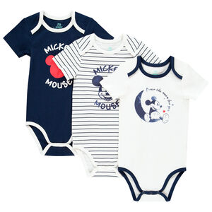 Lot de 3 bodies manches courtes print Mickey Disney pour bébé garçon Main Lot de 3 bodies manches courtes print Mickey Disney pour bébé garçon