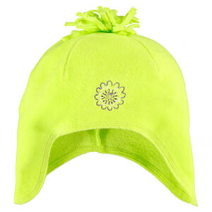 Gorro de micropolar con orejeras, pompón y bordado 