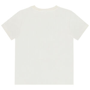 Camiseta de manga corta bordada efecto mosaico para niño 