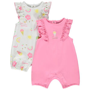 Lote de 2 monos cortos Glace para bebé niña 