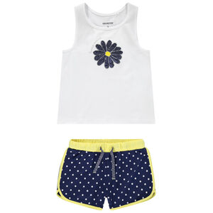 Conjunto camiseta sin mangas y short de lunares 