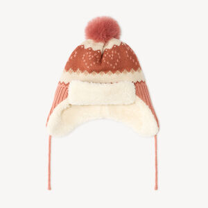 Gorro chapka de bebé niña de punto jacquard 