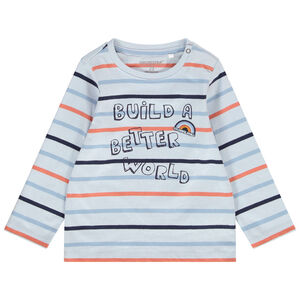 T-shirt rayé à manches longues en jersey avec print pour bébé garçon Main T-shirt rayé à manches longues en jersey avec print pour bébé garçon