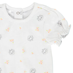 Conjunto 3 piezas body de jersey + corsario + babero Marie Disney para bebé niña 