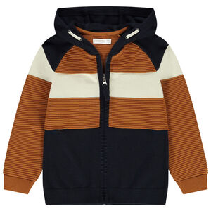 Gilet en maille ottoman color block pour garçon Main Gilet en maille ottoman color block pour garçon
