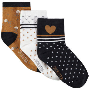 Pack de 3 pares de calcetines estampados para niña 