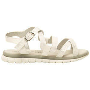 Sandalias blancas con tiras brillantes para niña 