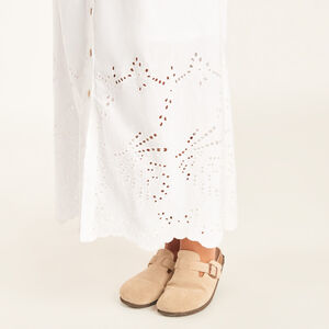 Robe larga de gasa y bordado inglés para mujer embarazada 