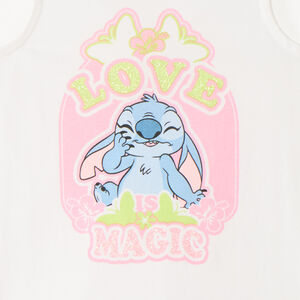Camiseta sin mangas de Stitch de Disney con purpurina para niña 