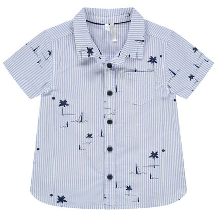 Camisa De Manga Corta Con Rayas Y Dibujos Estampados All Over Orchestra Es