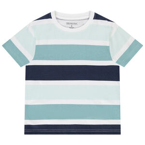 Camiseta de manga corta con bandas y rayas coloridas para niño 