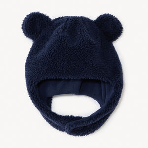 Bonnet ourson ludique en sherpa doublé pour bébé garçon  