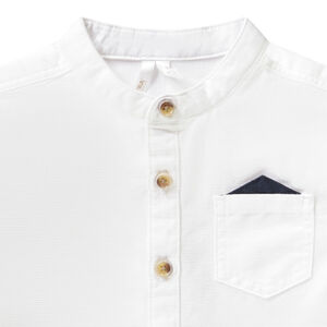 Camisa manga larga cuello mao con pañuelo para bebé niño 