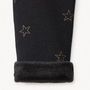 Legging con forro de sherpa estampado para niña 