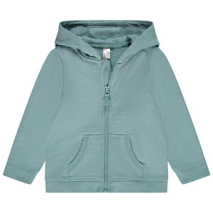 Chaleco con capucha de felpa lisa para bebé niño 