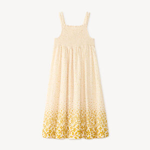 Ropa larga con tirantes de flores para niña. 