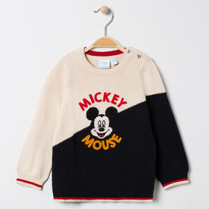Suéter en tejido de punto bicolor patrón de Mickey Mouse de Disney Main Suéter en tejido de punto bicolor patrón de Mickey Mouse de Disney