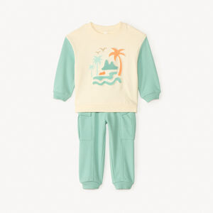 Conjunto de chándal efecto color block para bebé niño 