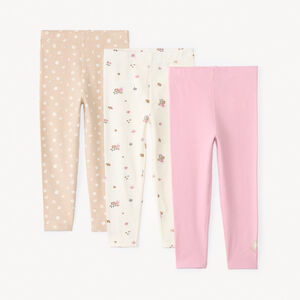 Lot de 3 caleçons longs fantaisie pour bébé fille  Main Lot de 3 caleçons longs fantaisie pour bébé fille