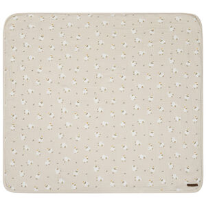 Couverture bi-matière 80 x 80 cm imprimé moutons La Vie à la Ferme beige  Main Couverture bi-matière 80 x 80 cm imprimé moutons La Vie à la Ferme beige
