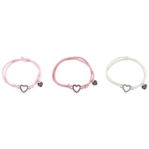 Pack de 3 pulseras ajustables con colgante de corazón para niña  Main Pack de 3 pulseras ajustables con colgante de corazón para niña