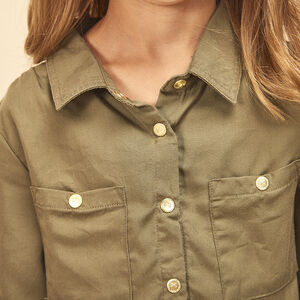 Camisa de lyocell con cinturón para niña 