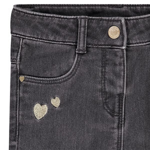 Jean slim bordado corazones para bebé niña 